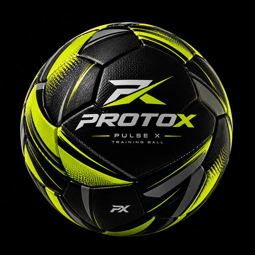 PROTOX PULSE X training football, black with lime and grey pulse graphics